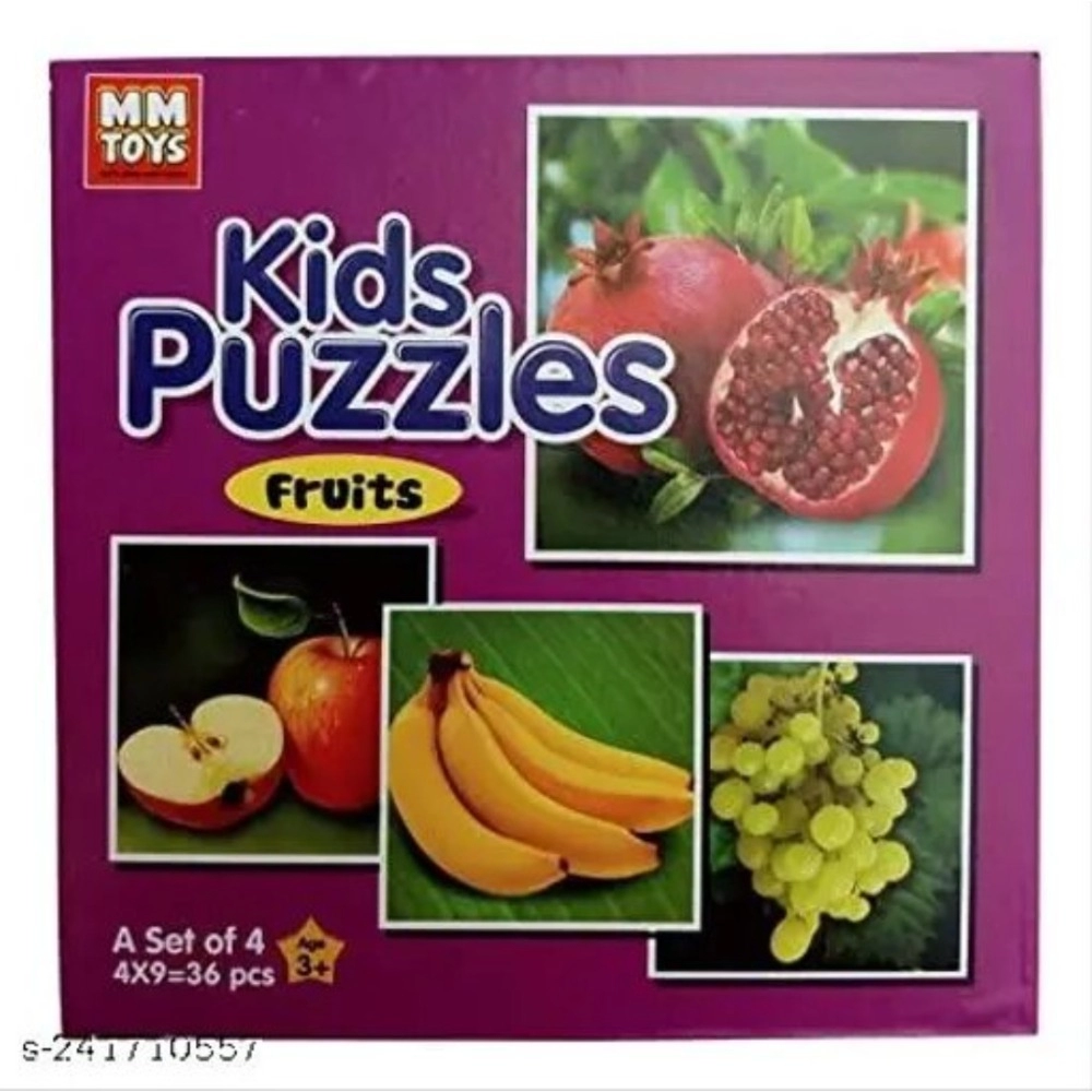 4_Pcs Set Fruits Puzzle | Cardboard | Educational Toys | 4+ Years