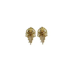 Generic Women's Pack of_2 Brass Gold-Plated Earrings (Gold)