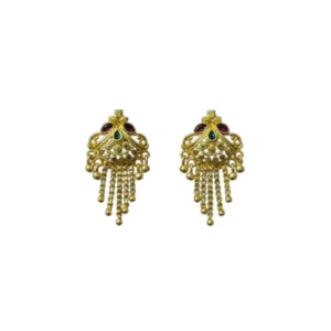 Generic Women's Pack of_2 Brass Gold-Plated Earrings (Gold)