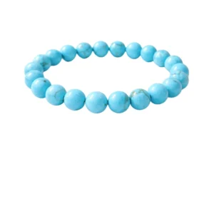 Generic Natural Crystal 8mm Turquoise Bracelet (Sky Blue)