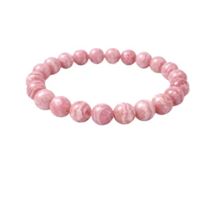 Generic Natural Crystal 8mm Rhodochrosite Bracelet (Pink)
