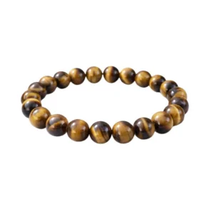 Generic Natural Crystal 8mm Tiger Eye Bracelet  (Brown)