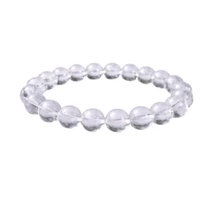 Generic Natural Crystal 8mm Clear Quartz Bracelet (White)