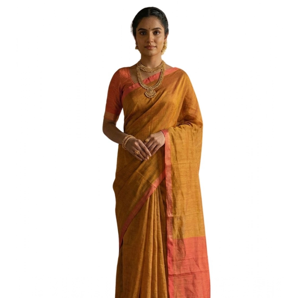 Generic Women’s Cotton Printed Saree With Unstitched Blouse 5.5Mtr (Mustrad)