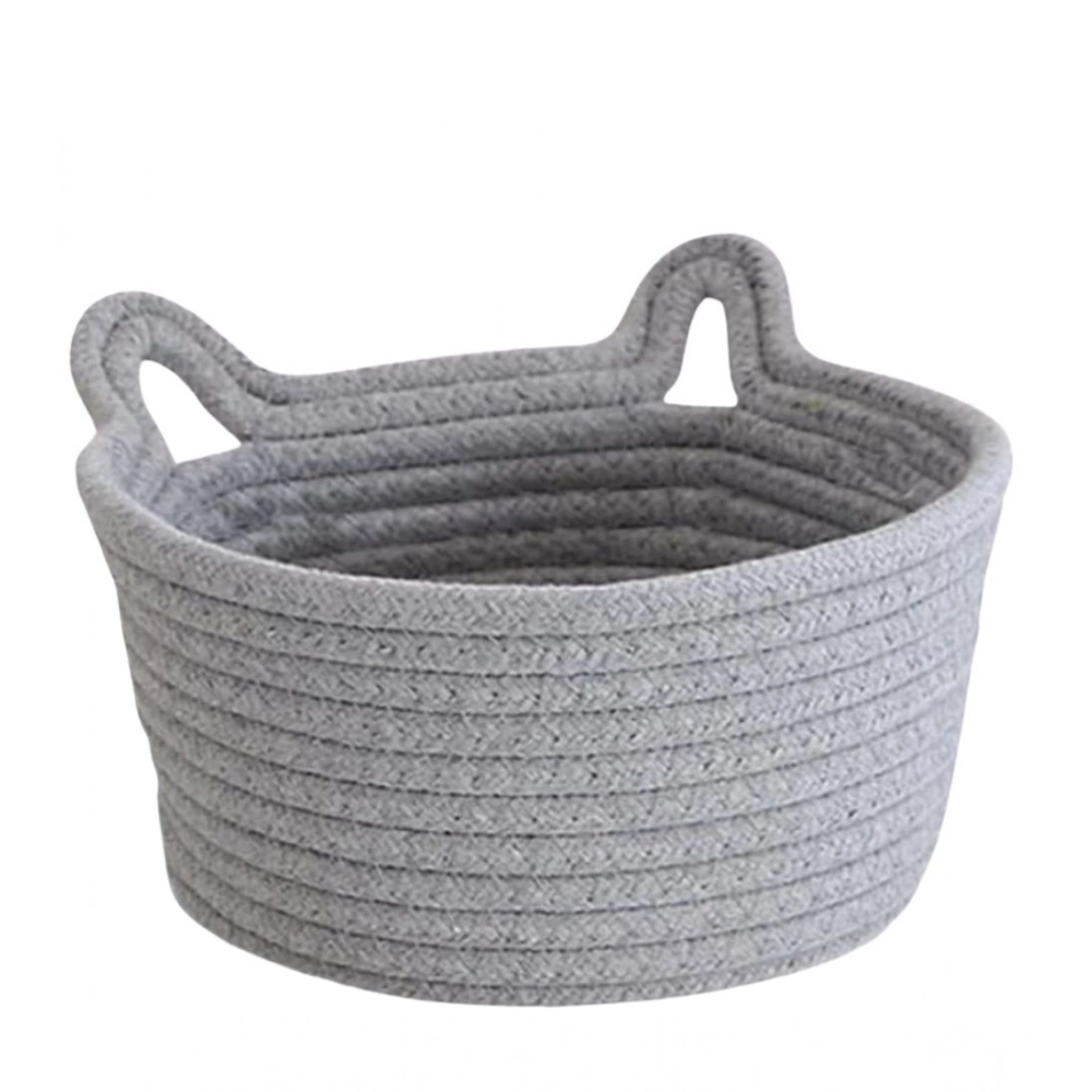 Generic Cotton Pack Of_1 Plain Cat Basket 9x5 Inch (Grey) - Image 3