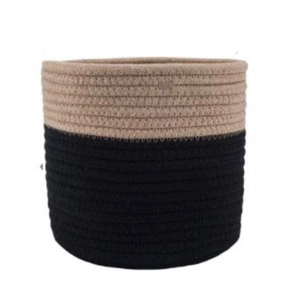 Generic Cotton Flower Pot With Out Lid (Beige-Black) - Image 4