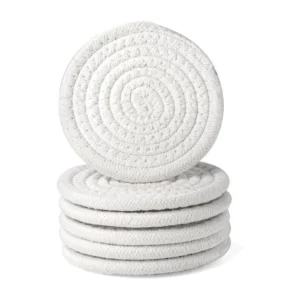Generic Cotton Rope Drink Coasters 6 Pcs Set (White)