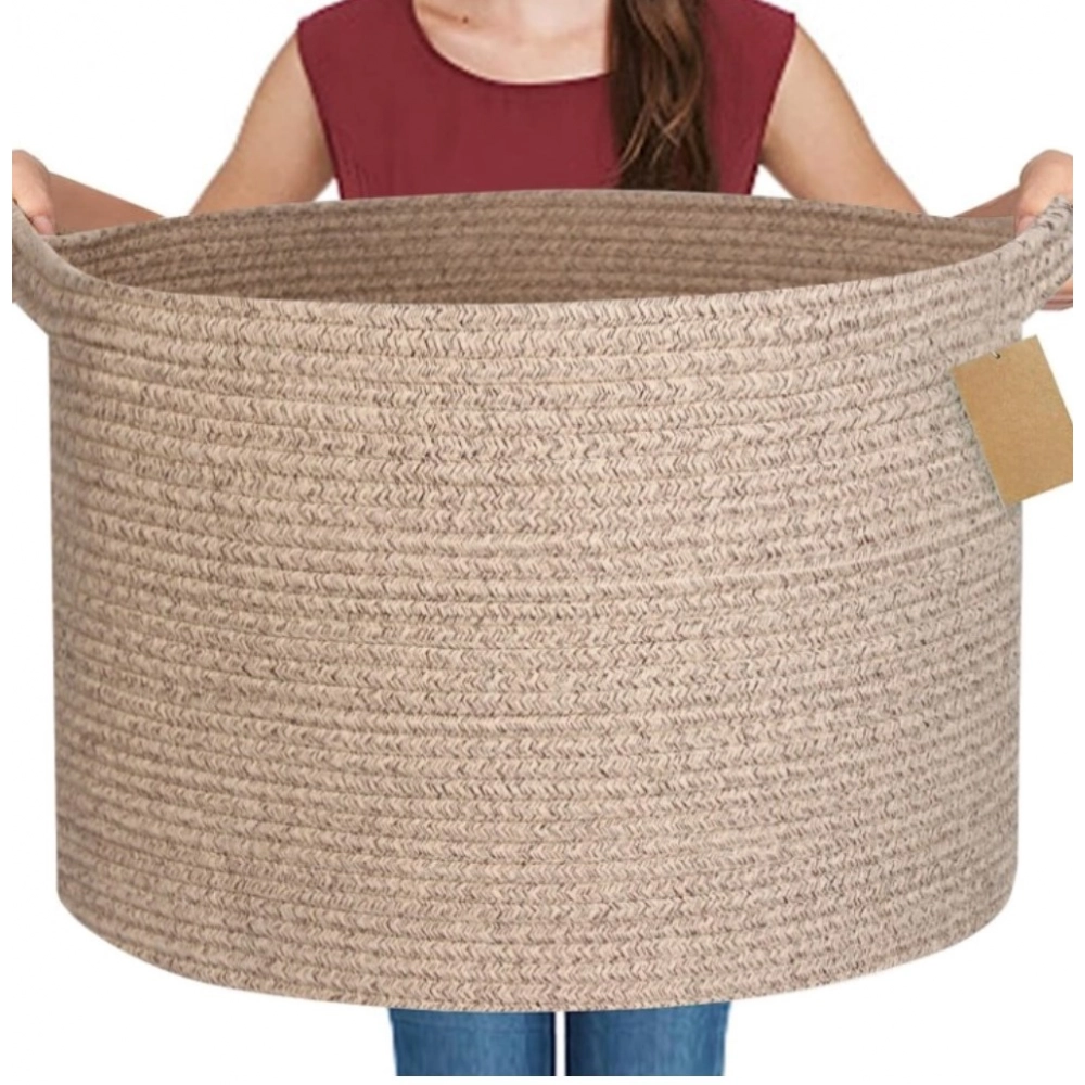 Generic Cotton Pack Of_1 14x12 Inch Storage Basket For Clothes With Out Lid (Kidi) - Image 4
