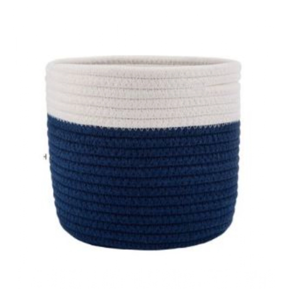 Generic Cotton Flower Pot With Out Lid (White-Blue) - Image 3