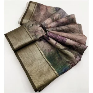 Generic Women's Cotton Silk Printed Saree With Unstitched Blouse 5.5Mtr (Multicolor)