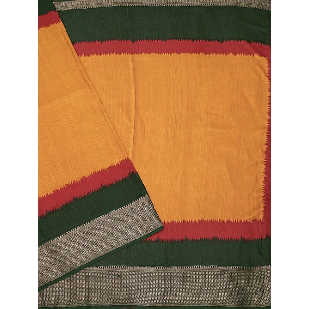 Generic Women's Cotton Silk Solid Saree With Unstitched Blouse 5.5Mtr (Multicolor) - Image 4