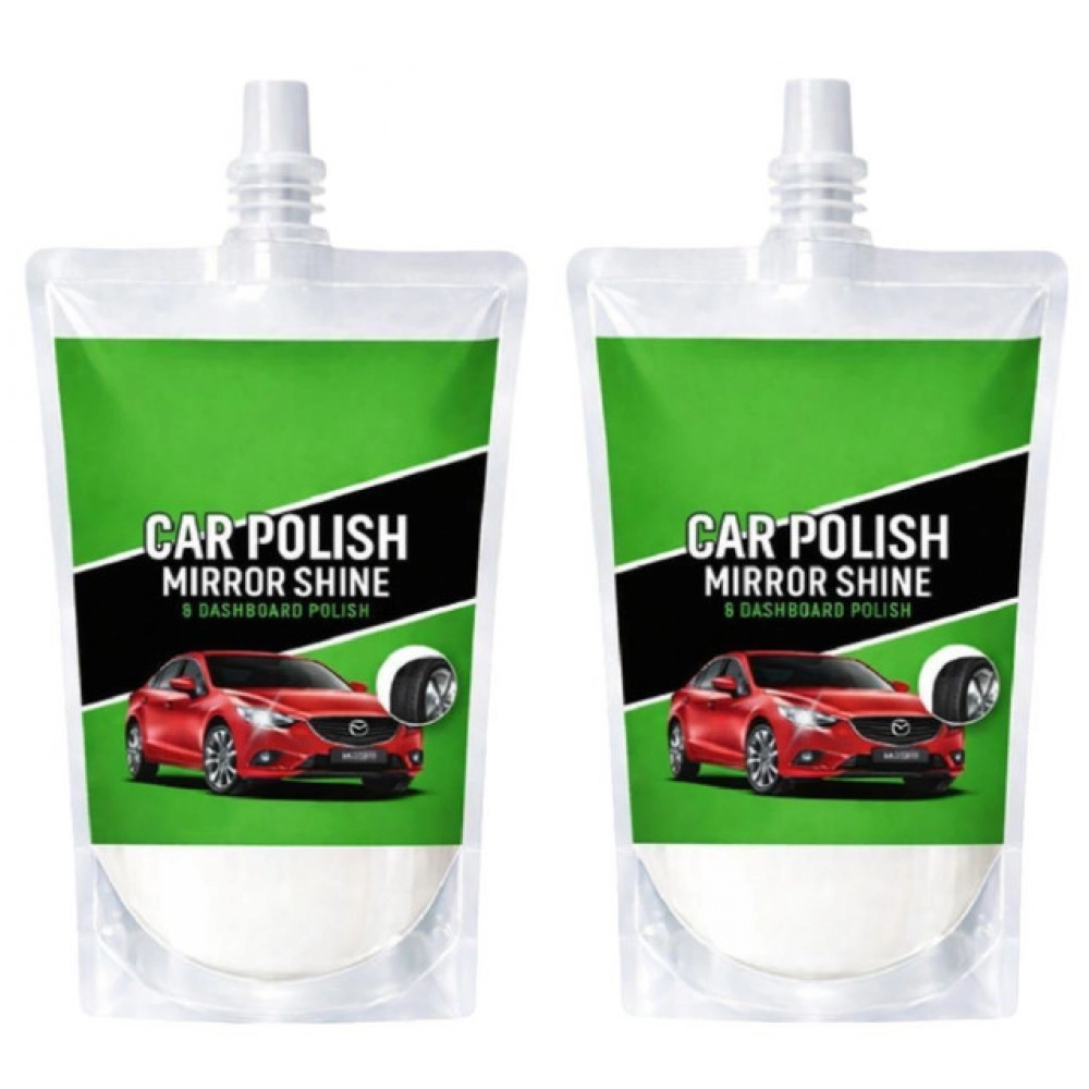Generic Pack of 2 Car and Bike Polish Mirror Shine Liquid Pouches 100 ML - Image 3
