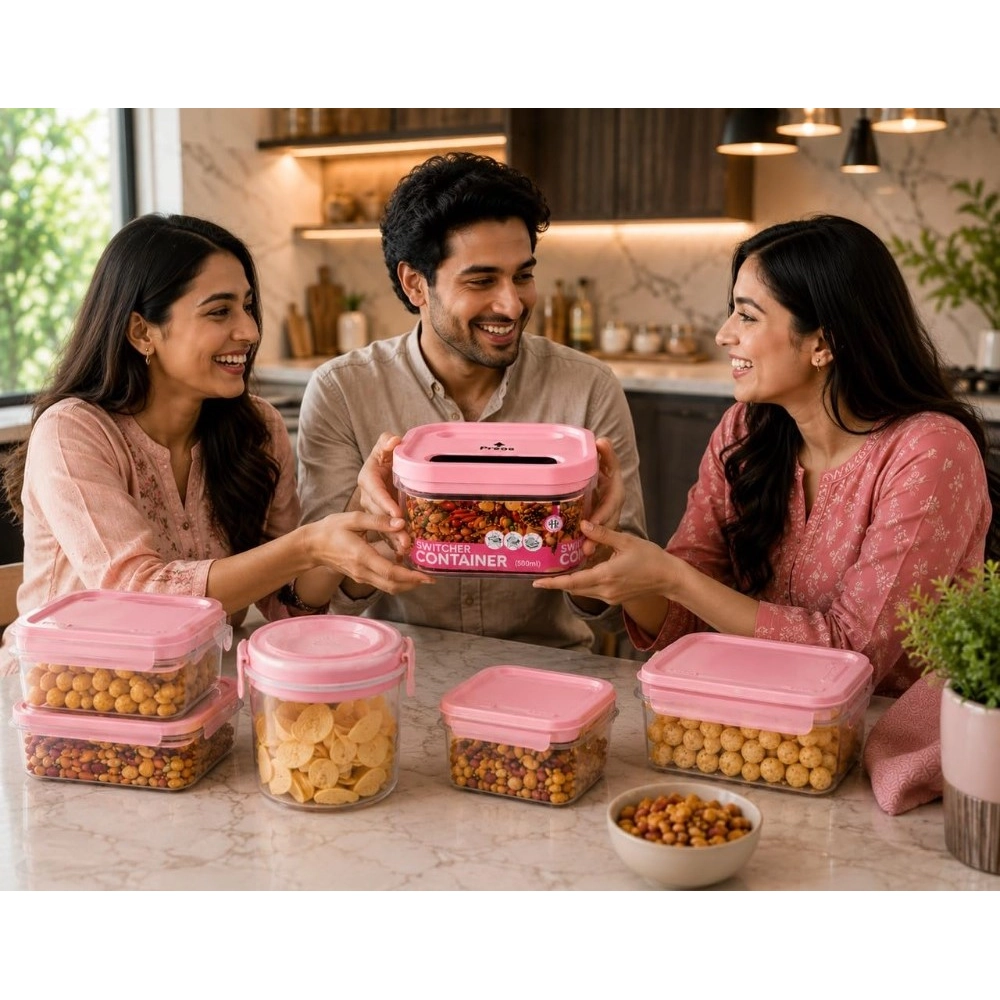 Generic Pack of 1 Switchers Airtight Storage Container Set 500 ML (Pink) - Image 4